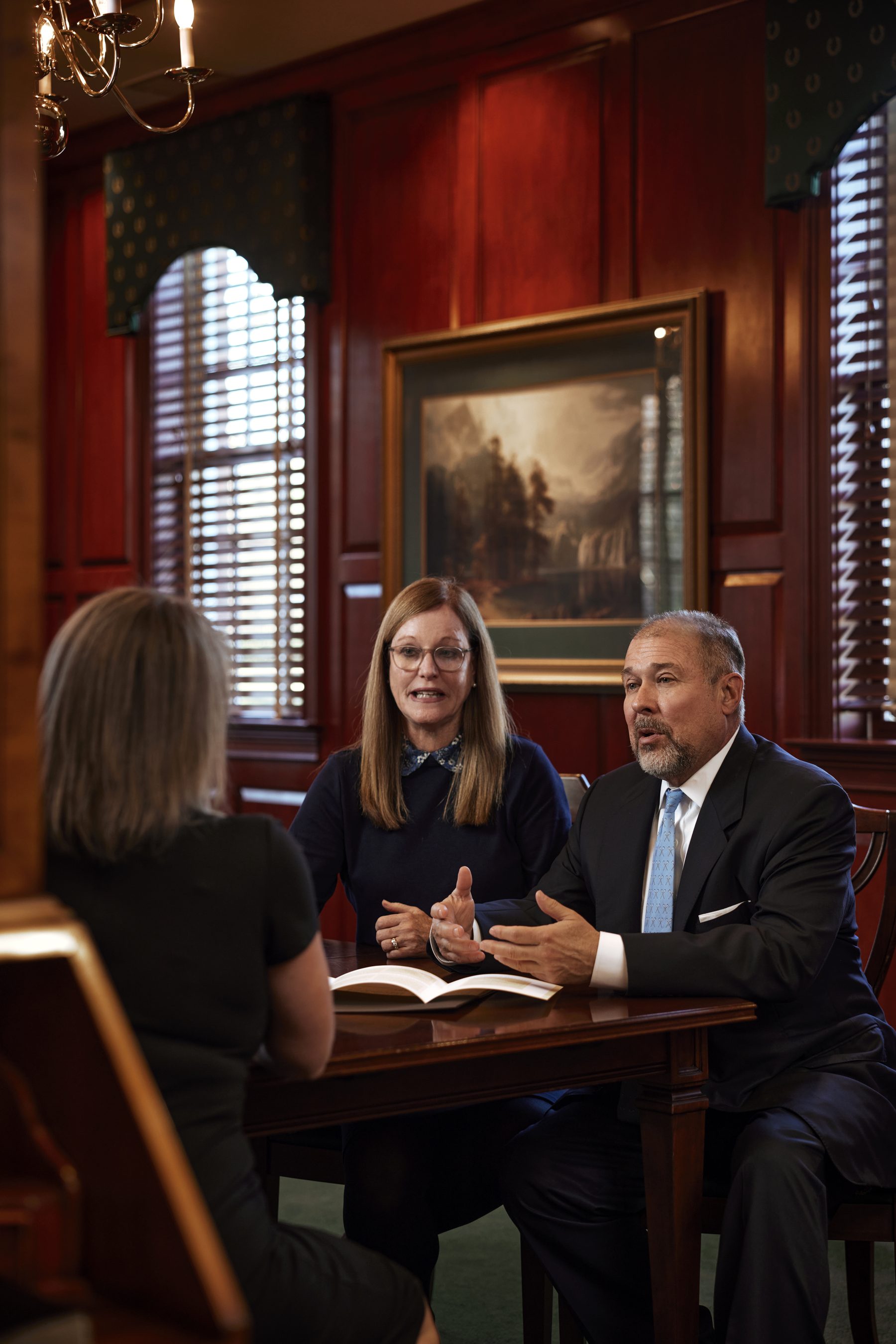 An institutional client meeting at Woodard & Company